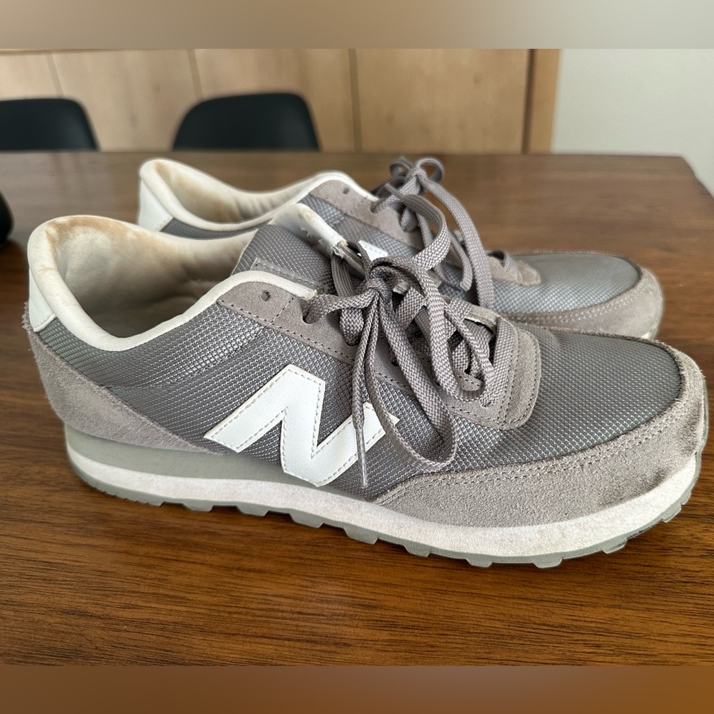 New Balance Gray and White Sneakers